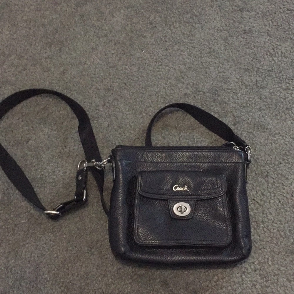 Coach leather crossbody black